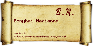Bonyhai Marianna névjegykártya